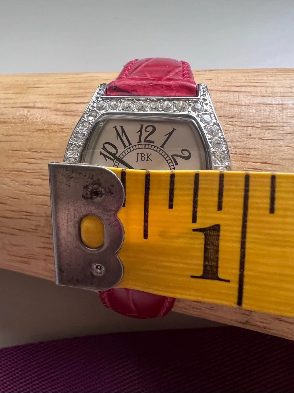 Vintage Camrose & Kross JBK Crystal Accent Red Leather Band Watch